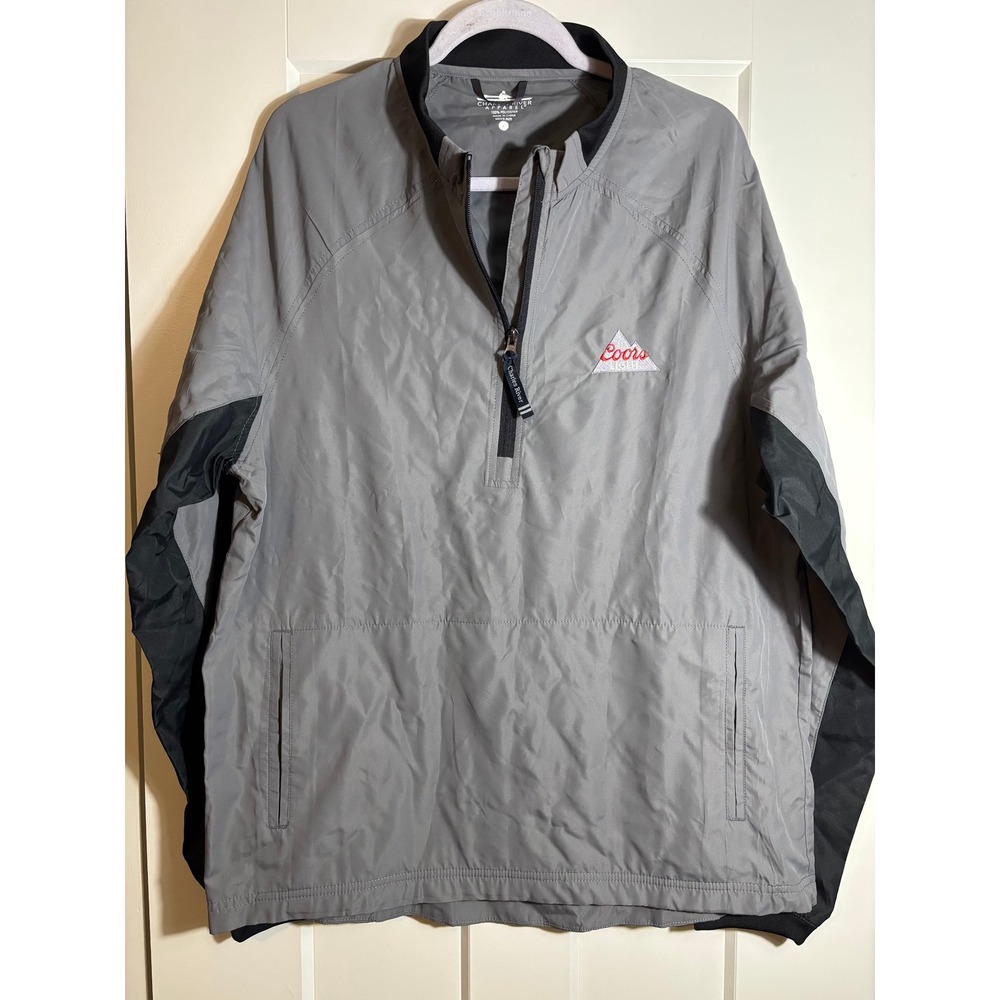 Charles River Apparel LongSleeve 1/4 Zip Windbreaker Coors Light‎ Logo Size L